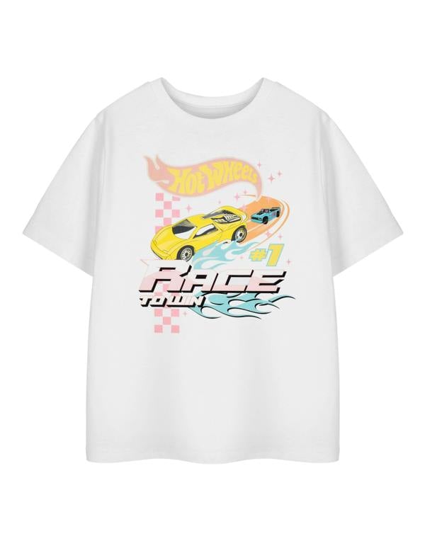 Hot Wheels Boys White Race To Win Short Sleeved T-Shirt