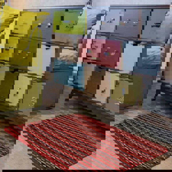 Washable Designer Mats Stripe Design in Different Colors