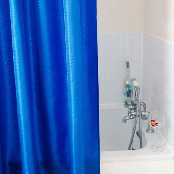 Royal Blue Diamond Polyester Shower Curtain 240x180cm