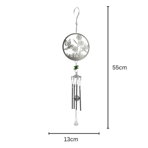 EDH Door Hardware Bird Stainless Steel Hanging Wind Chime, Outdoor Garden Décor,Soothing Wind Bell with Nature-Inspired Design