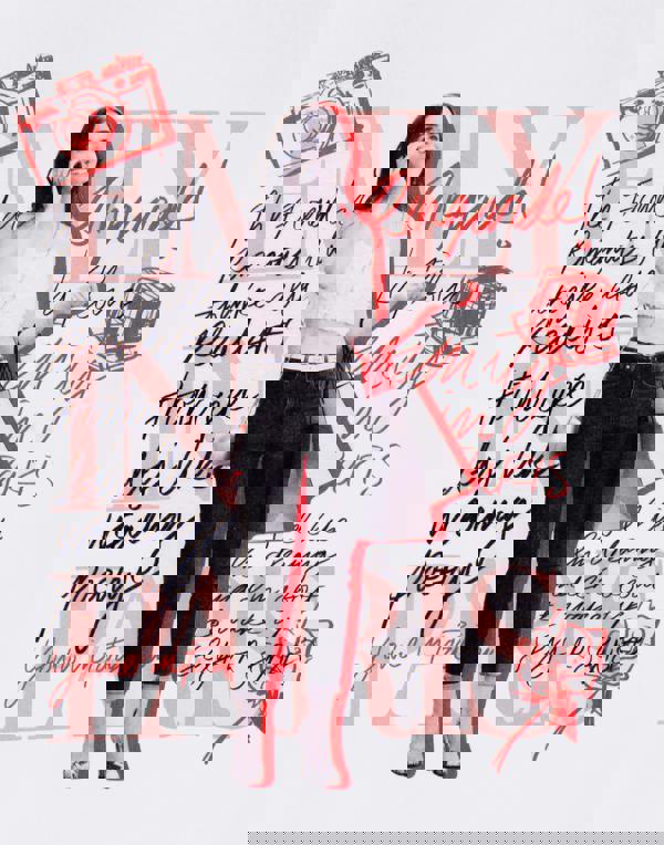 Emily In Paris Womens White Mono Typography Short Sleeved T-Shirt