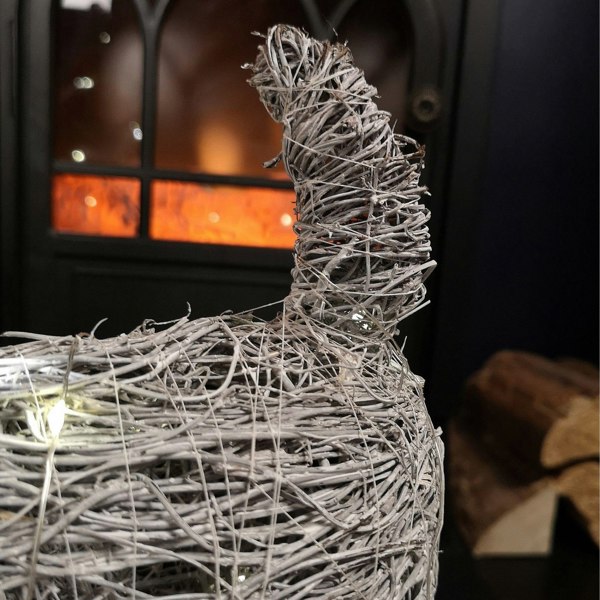 Samuel Alexander 51cm Battery Operated Rattan Woven Blitzen Reindeer with Warm White LEDs