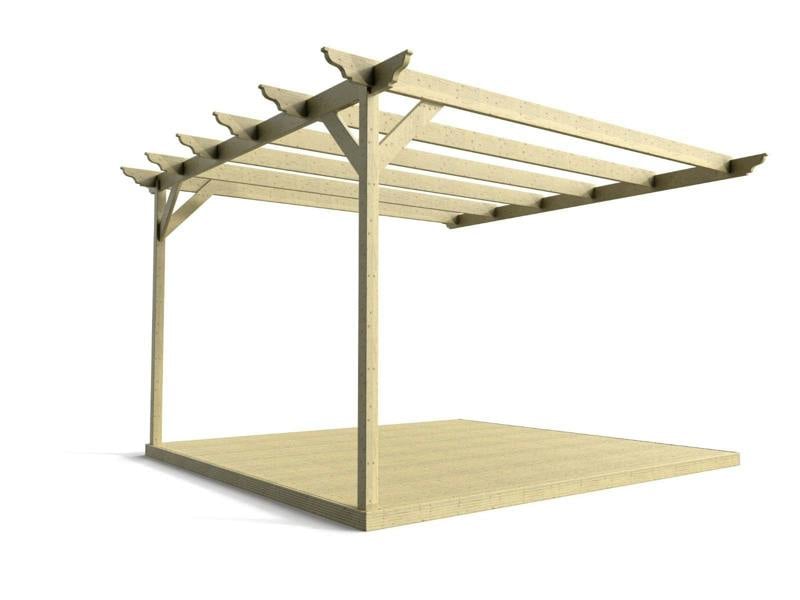 Arbor Garden Solutions Wall Mounted Pergola and Decking Kit Disnasty Design