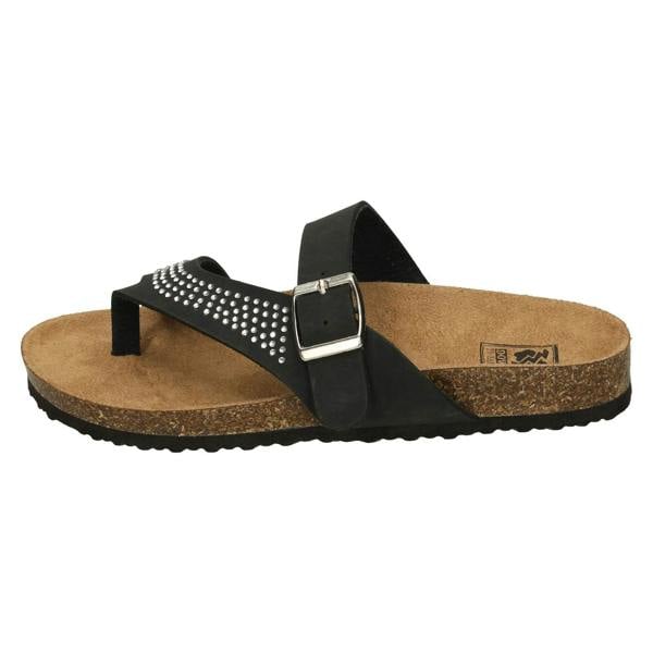 Down to Earth Ladies Down To Earth Diamante Toe Loop Sandals