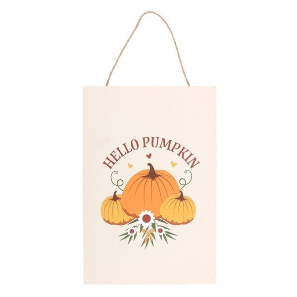 Serano Autumn Days Hello Pumpkin Hanging Sign