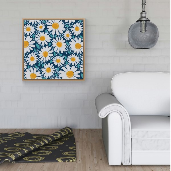 Warren Reed Camomile Flowers Framed Canvas