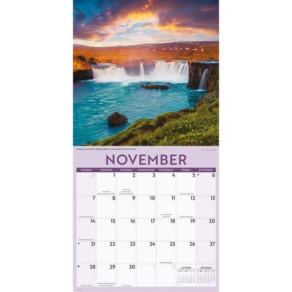 Waterfalls Calendar 2027, Wall Calendars, Month To View, Natural World, Gift