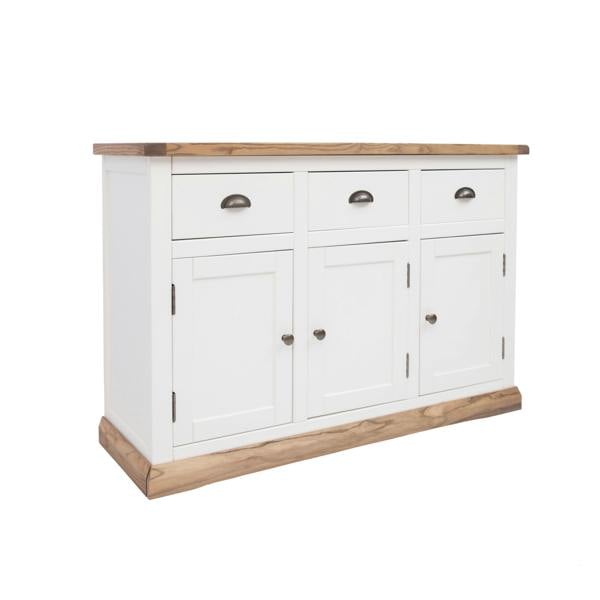 Cabinet Bits Tropea Off White 3 Drawer 3 Door Sideboard Brass Cup Handle