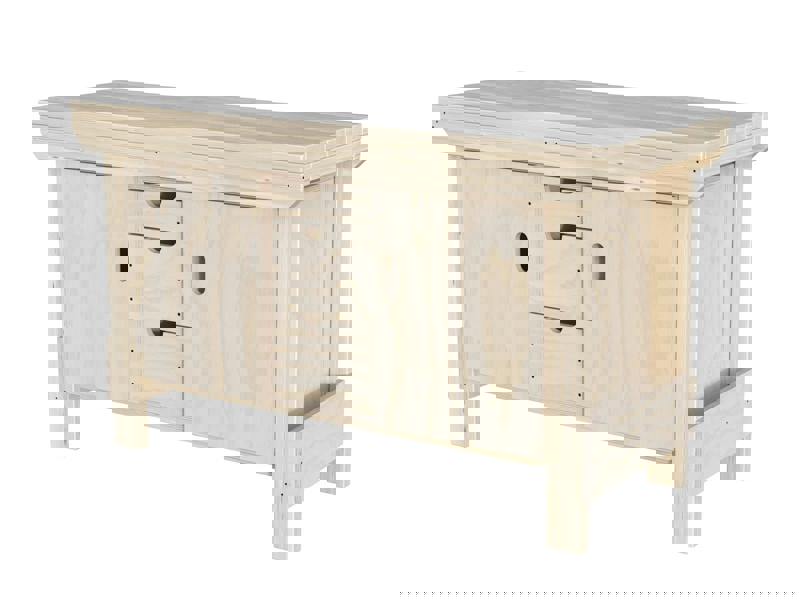 Acorn Heavy-Duty Cupboard Workbench (V.5) – Sturdy Wooden Workbench with Two Cupboards, One on Each side, Multiple Large Drawers, and Optional Back Panel or Pegboard, Ideal for Garages, Workshops, and Sheds