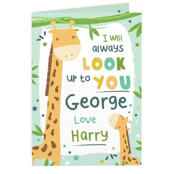 Personalised Memento Company Personalised Look Up To You Giraffe Card