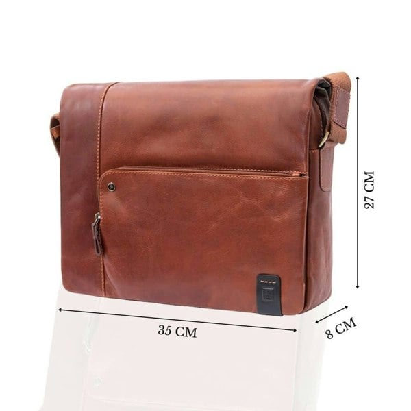 PRIMEHIDE Leather Messenger Bag - Tuscan