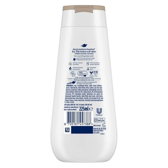 Dove Advanced Care Nourishing Silk Body Wash 24H Renewing Micromoisture, 4x225ml
