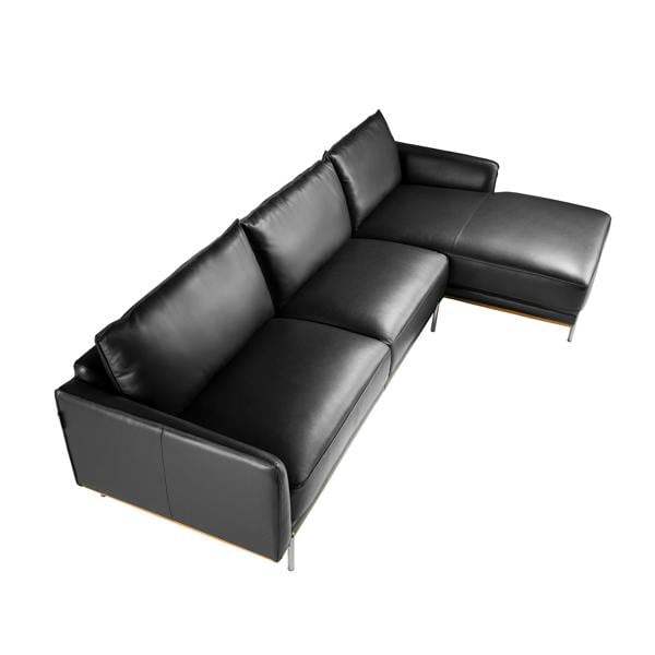 Angel Cerdá Corner sofa in black leather 6197/6198