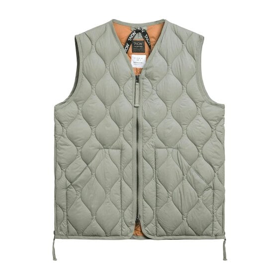 TAION Military V Neck Soft Shell Down Vest - Sage Green