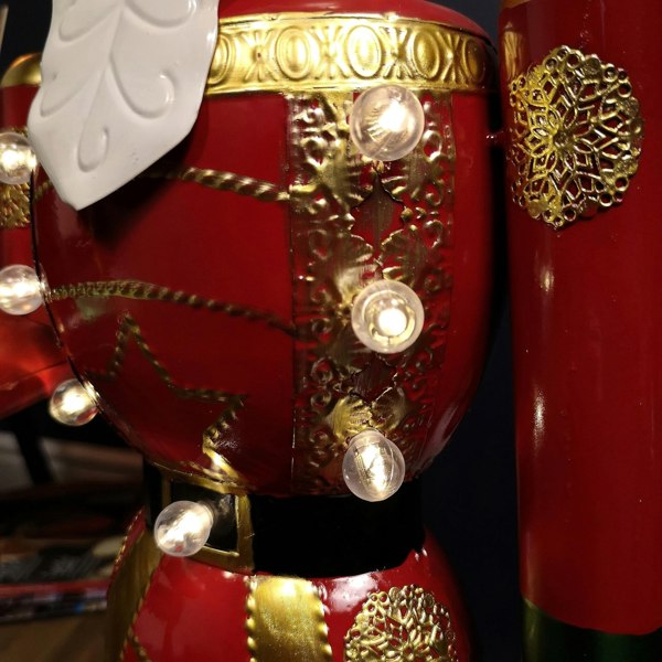 Samuel Alexander 80cm Light Up Nutcracker Soldier LED Christmas Wooden Ornament Home Decoration