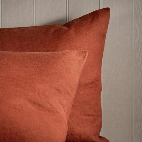 Soak&Sleep Burnt Orange French Linen Duvet Cover