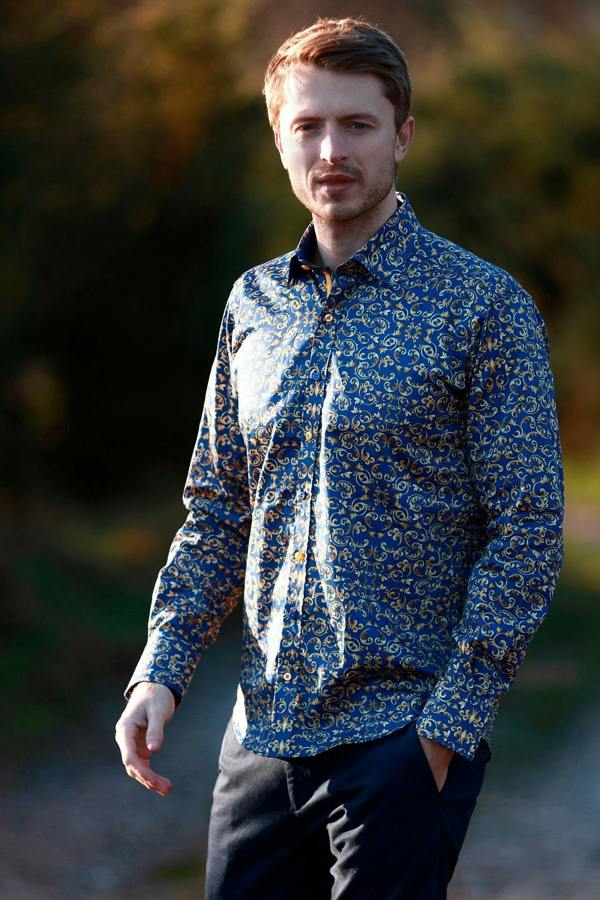 ORNAMENTAL PAISLEY PRINT SHIRT - Premium Men's Patterned Shirt by Claudio Lugli | Bold Design, Tailored Fit, Best Printed Shirts
