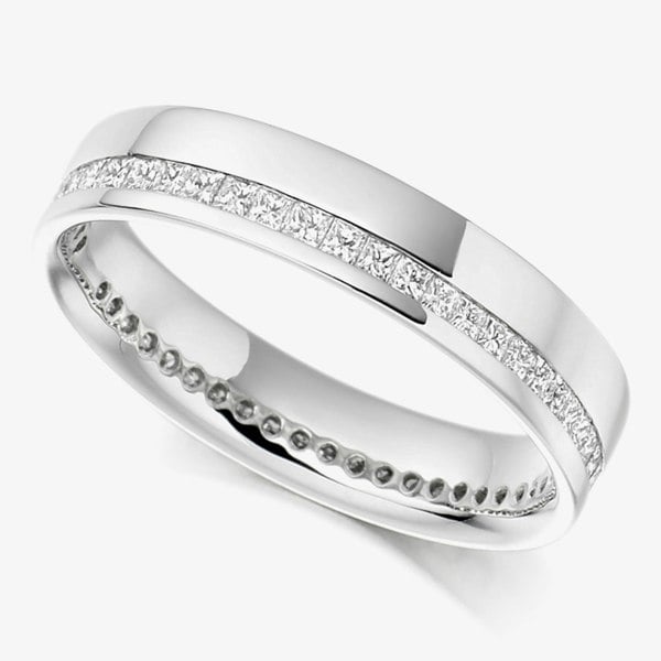 T. H. Baker Platinum 0.54ct Princess-Cut Diamond Eternity Ring (K) FET946 K