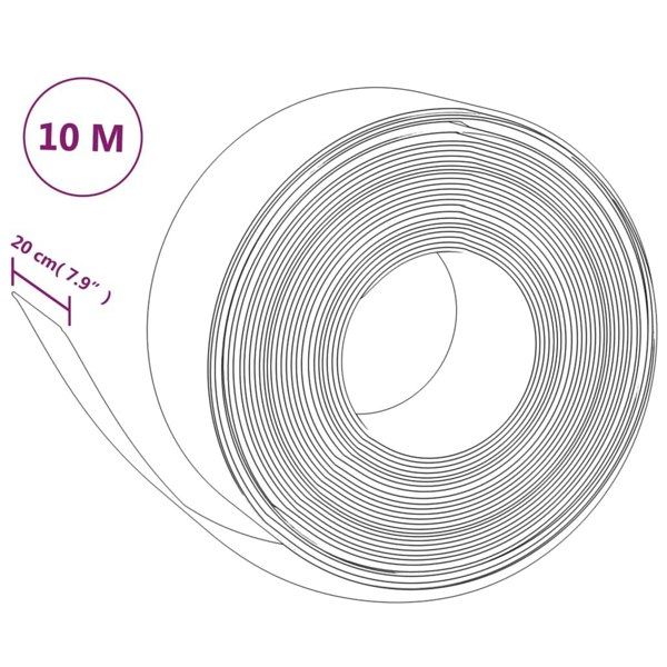 Berkfield Garden Edging Black 10 m 20 cm Polyethylene