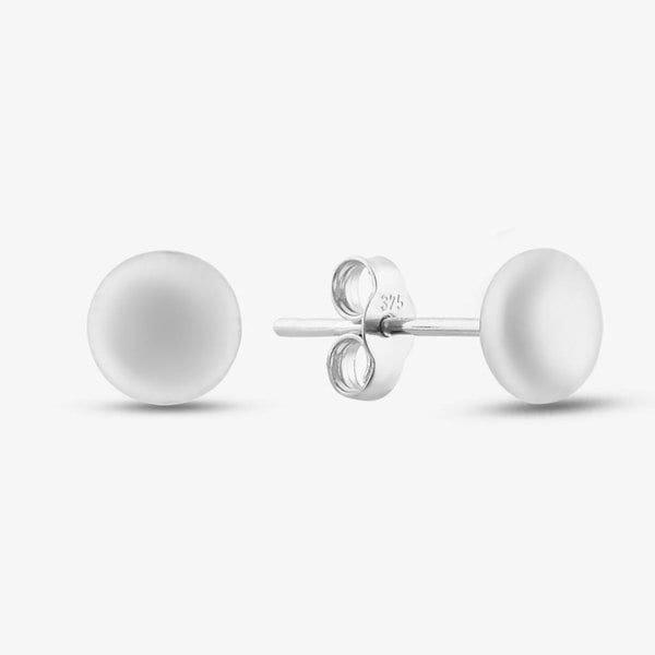 T. H. Baker 9ct White Gold 5mm Round Button Stud Earrings E17-5394w