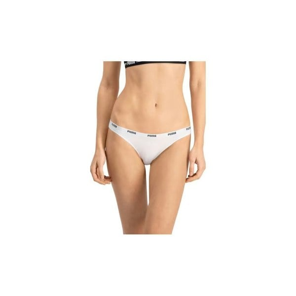 Puma 2-Pack Classic Logo Low-Rise Bikini Briefs, White