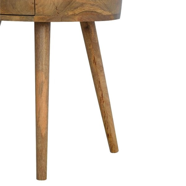 Wyld Haus Gradara Nordic Round Mango Wood Bedside Table