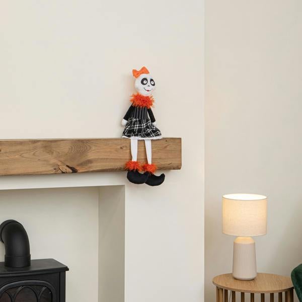 Samuel Alexander 55cm Mrs Bones Seated Halloween Decoration with Dangly Legs