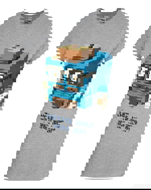 Crossy Road Womens Grey Hipster Whale Short Sleeved T-Shirt