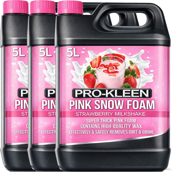 ProKleen Pro-Kleen 15L Strawberry Milkshake PINK Snow Foam with Wax Super Thick & Non-Caustic Foam