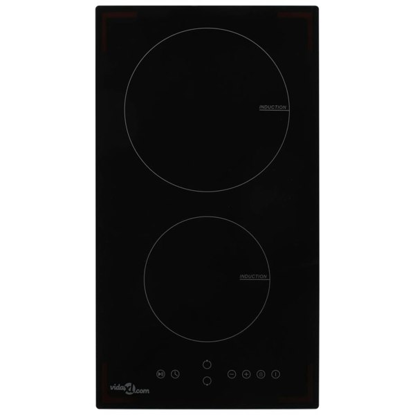 Berkfield Induction Hob with 2 Burners Touch Control Glass 3500 W