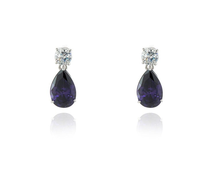 Cachet London Shade Silver Tanzanite Drop Earrings