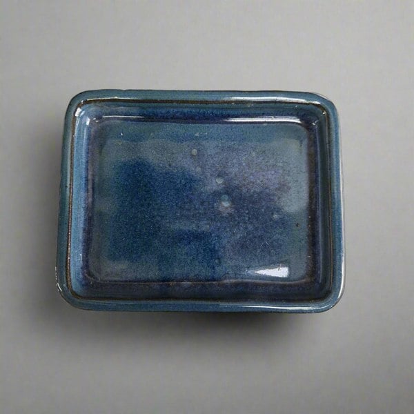 Yorkshire Bonsai 12cm Glazed Drip Tray | Rectangle | Blue
