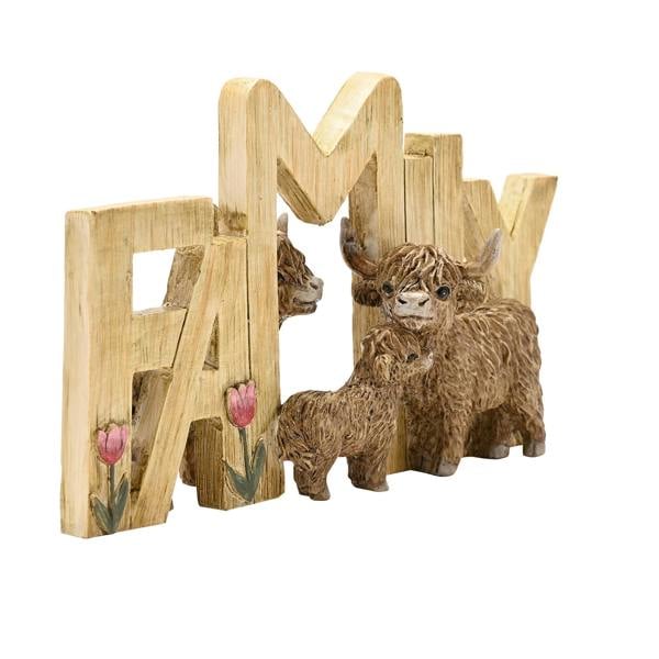 Country Living Highland Cow Plaque - Family