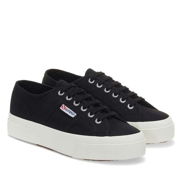 Superga Womens/Ladies 2740 Lace Up Platforms - Black - 