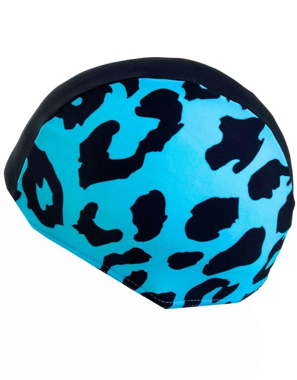 Fashy Junior Lycra Swim Cap - Multicoloured - Leopard Blue/Black
