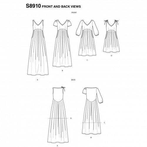 Simplicity Sewing Pattern 8910, Dresses for Women, H5 (6-8-10-12-14) - Intermediate