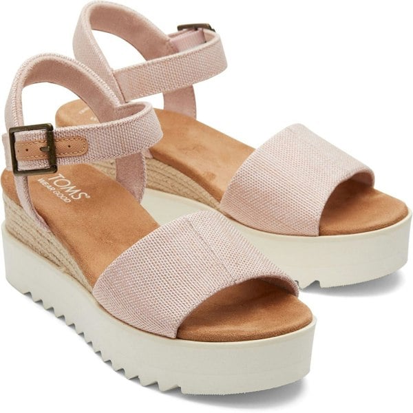 TOMS Diana Wedge Womens - Ballet Pink