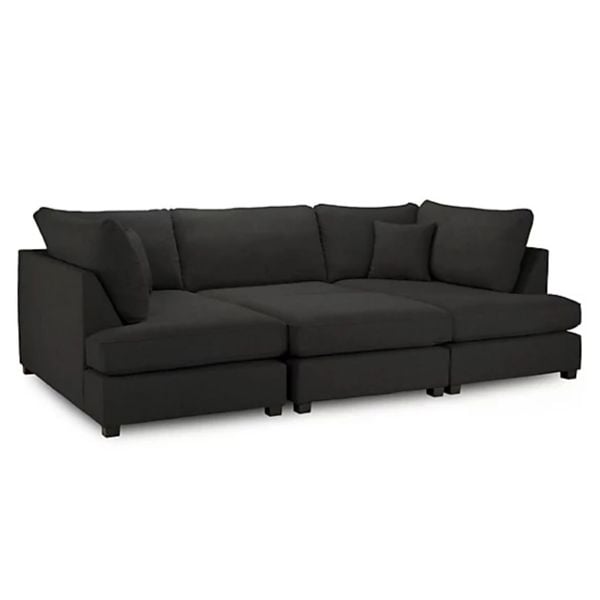 Snug Furniture Havana U Shape Cinema Sofa Plush Velvet Black
