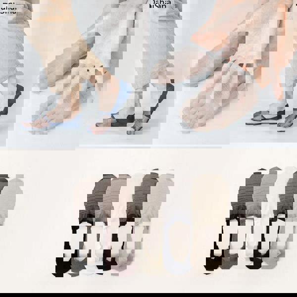 Anyfootwear 5 Pairs Size 5-11 Fashion No Show Thin Invisible Solid Dark Grey Sock High-quality Breathable Ankle length For Men Woman Foot Accessories