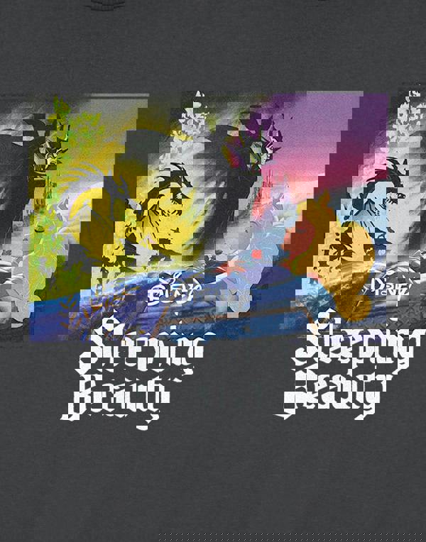 Disney Sleeping Beauty Womens Grey Aurora Cropped Short Sleeved T-Shirt