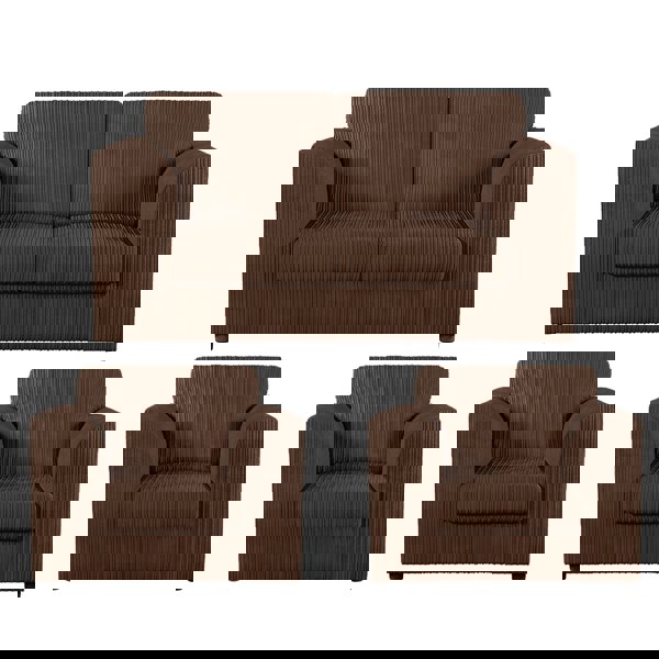 Furnishings For Less Luxor Jumbo Cord 2 Seater and 2 x Armchairs - Full Back