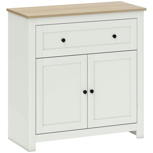 Wyld Haus Viso Wooden Cream White Modern Sideboard With Drawers Adjustable Shelves And Double Doors