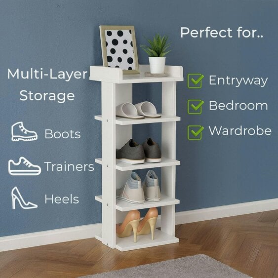 Neo White Multi-Layer Wooden Shoe Rack