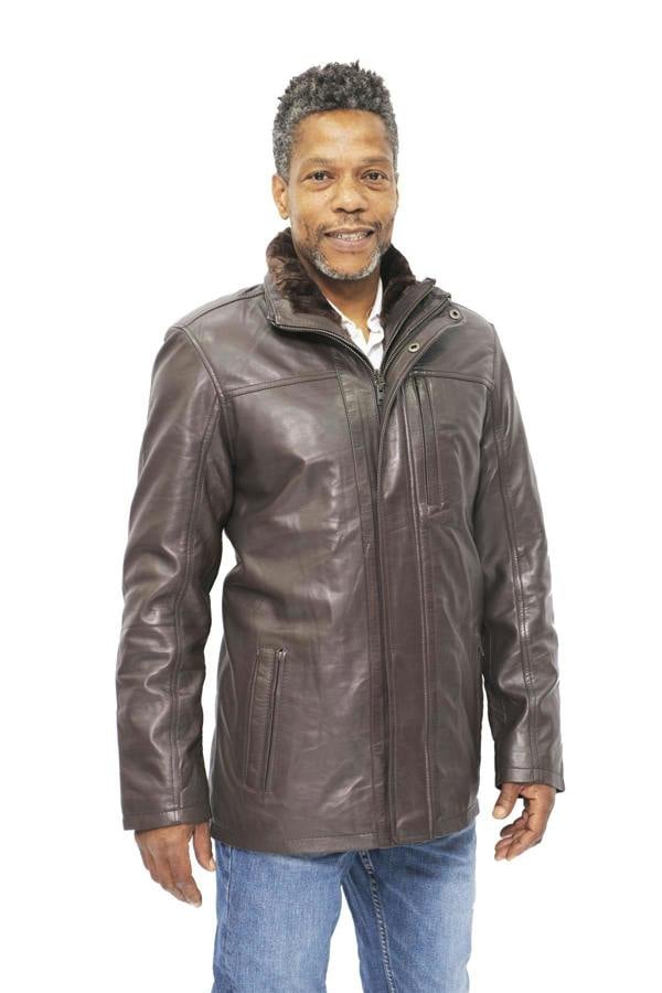 Infinity Leather Mens Leather Mid Length Coat-Hanoi