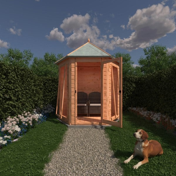 Shire Kendall Gazebo Hexagonal Summerhouse 6x6 12mm Cladding