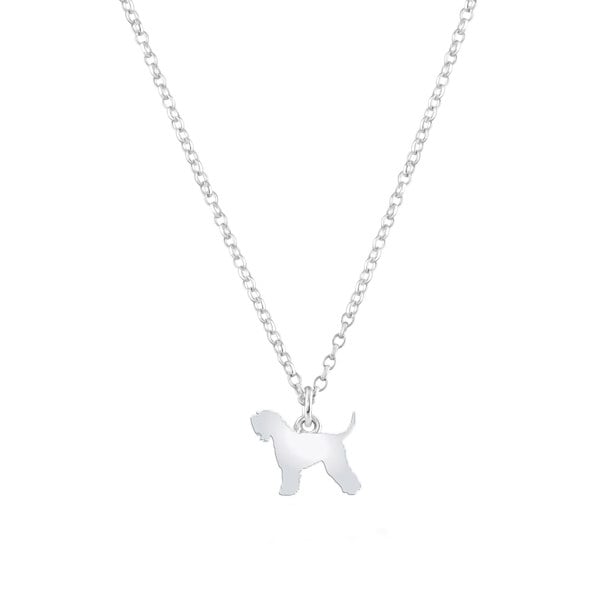 Soft Coated Wheaten Terrier Silhouette Silver Necklace - Personalised - MYLEE London