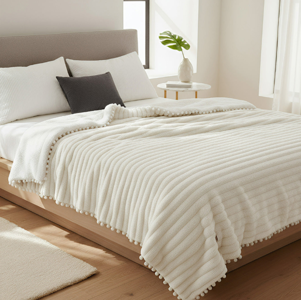 Anycozy Blanket Cream White Tuscan Faux Rabbit Fur Autumn Winter Warm Wool Weighted Blanket Soft Cozy Warmth Sofa Blankets 120x150cm