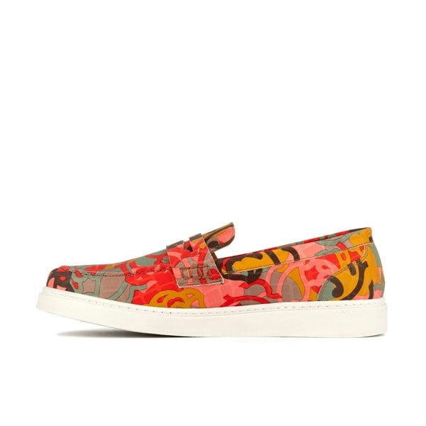 Embassy London Walter - Multi Print - Men's white sole Summer Loafer in eye catching soft leather