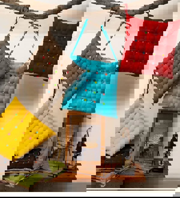 ANYHOUZ Non Slip Square Stool Cushion Soft Washable Cover