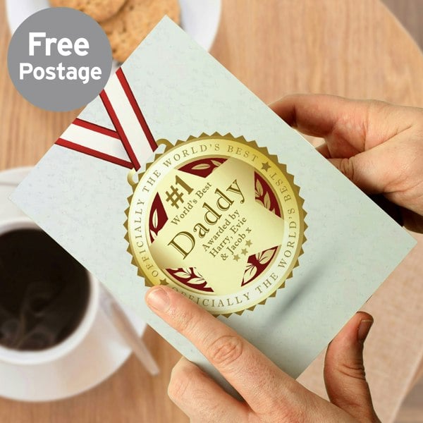 Personalised Memento Company Personalised Number 1 Medal Card